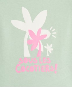 Tee-shirt manches courtes à motif fille